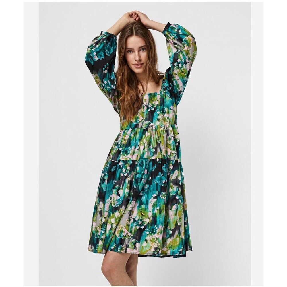 Babydoll Dress Balloon Sleeves Bohemian MEDIUM NEW